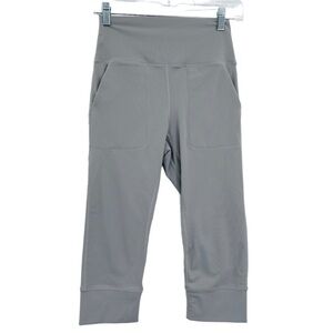 Ododos high rise capri‎ leggings pockets crop grey women's size Small athleisure